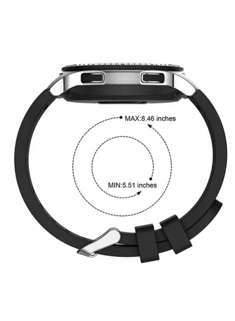 1PCS 22mm Silicone Replacement Strap for Samsung Galaxy Watch 46mm (SM-R800) Durable Unisex Sports Band Waterproof Adjustable (140-215mm) w/ Secure Stainless Steel Buckle - Image 3