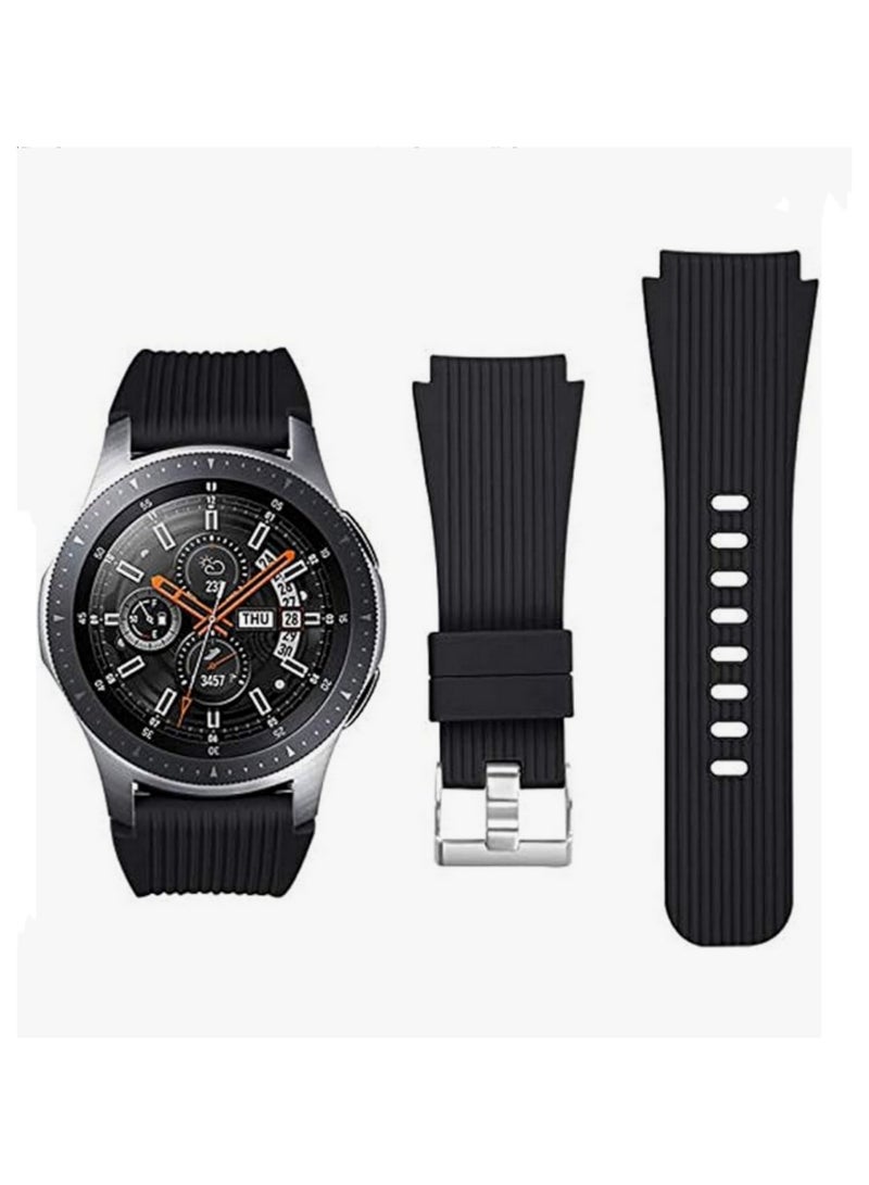 1PCS 22mm Silicone Replacement Strap for Samsung Galaxy Watch 46mm (SM-R800) Durable Unisex Sports Band Waterproof Adjustable (140-215mm) w/ Secure Stainless Steel Buckle - Image 4