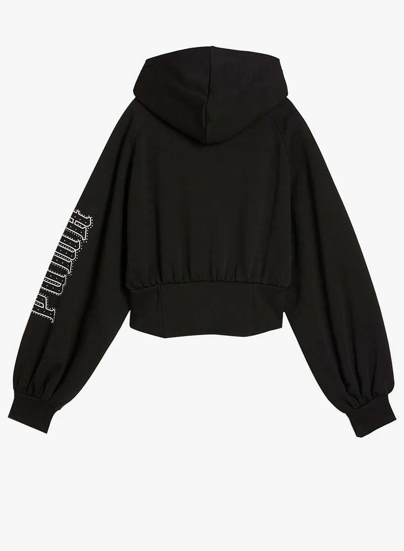 Puma PUMA Black Street Glam Bedazzled Hoodie for Women | Best Price UAE