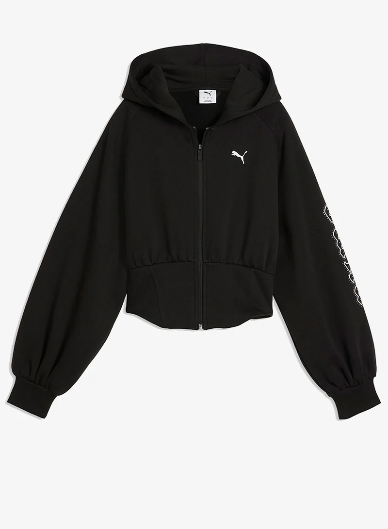 Puma PUMA Black Street Glam Bedazzled Hoodie for Women | Best Price UAE