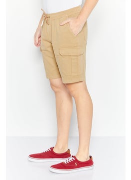 Celio Men Plain Cargo Shorts, Beige  - Image 2