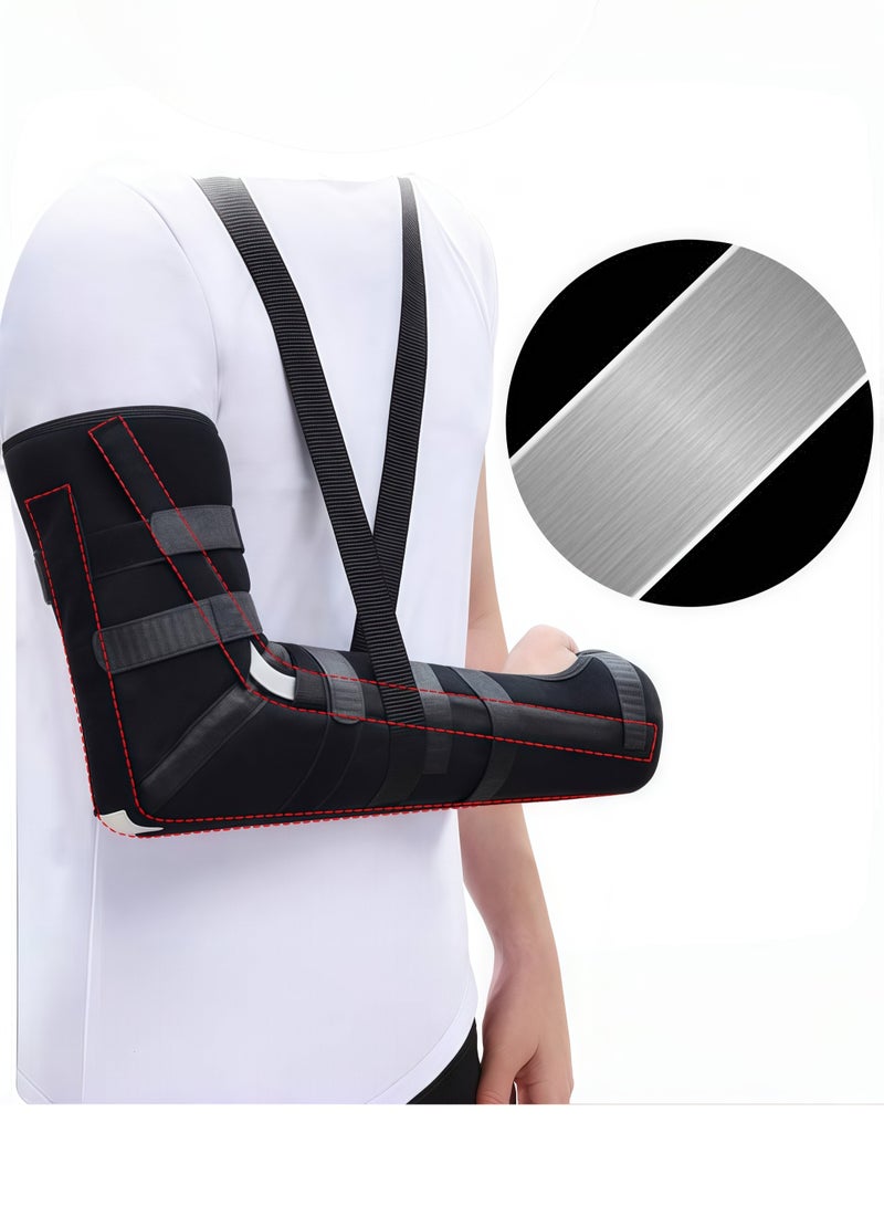 Arm Sling Shoulder Immobilizer,Posterior Long Arm Splint - Elbow Immobilizer Right or Left Forearm Brace with Sling for Fractures, Post-Surgery Recovery, Tendonitis, Bursitis, and Ulnar Nerve Entrapment Relief - Image 1
