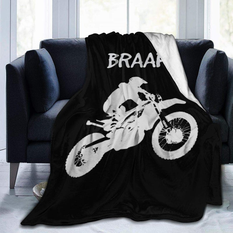 Dirt Bike  Motocross Fleece Blanket Throw Lightweight Blanket Super Soft Cozy Bed Warm Blanket for Living RoomBedroom All Season Dirt Bike  Motocross 50  40
