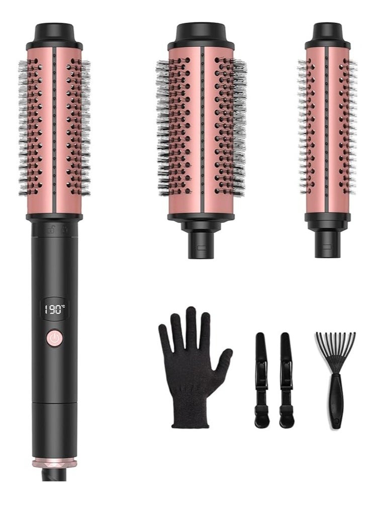 Generic - Thermal Brush Set,Dual Voltage,3 in 1 Ceramic Curling Wand, Fast Heating Hot Brush, 3 Interchangeable Travel Curling Irons for Short, Medium & Long Hair(1.25 Inch, 1.5 Inch & 1.75 Inch) - Image 1