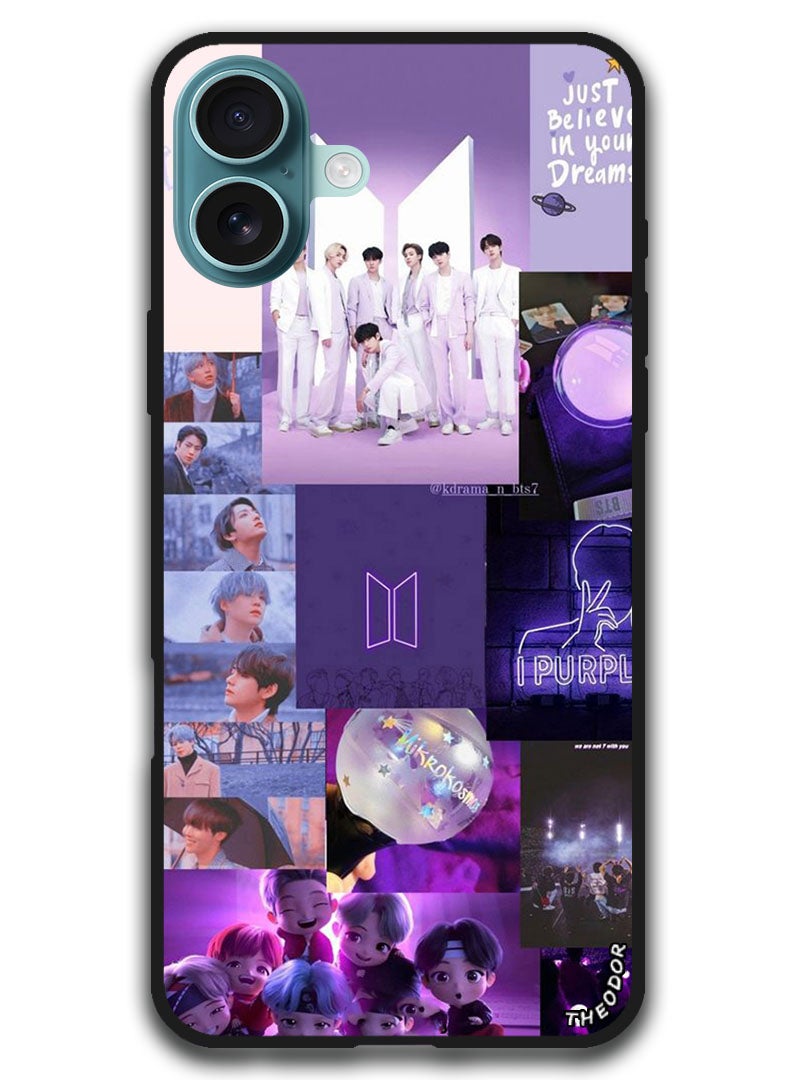 Theodor Protective Case Anti Scratch Shock Proof Bumper Cover For iPhone 16 (6.1)-inch BTS collage - Image 1