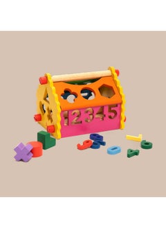 Shumee 6 In 1 Wooden Shape Sorter Activity Toy (1+ Years) | Multicolor | Learning Toy For Alphabets, Numbers, Time & Shape | Educational Toddler Toy | Play Based Learning | Made In India  - Image 2