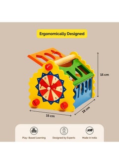 Shumee 6 In 1 Wooden Shape Sorter Activity Toy (1+ Years) | Multicolor | Learning Toy For Alphabets, Numbers, Time & Shape | Educational Toddler Toy | Play Based Learning | Made In India  - Image 5