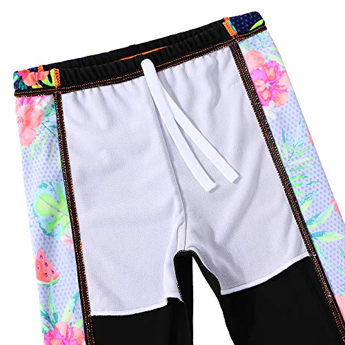 BAOHULU Girls Two Piece Swimsuit Floral UPF 50+ Rash Guard Set Kids Swimwear S301_BlackFlower_12A - Image 5