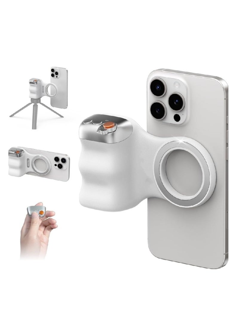 Fun Shot Magnetic Phone Camera DSLR Style Shutter Grip for iPhone & Android with Detachable Wireless Shutter Button - 1/4" Screw - Comfort Ergonomic Camera Grip Handle Holder - Image 1