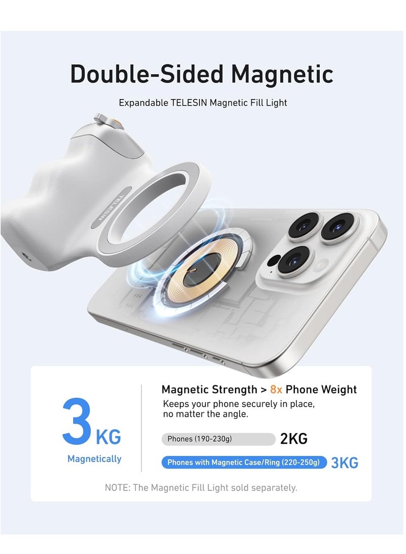 Fun Shot Magnetic Phone Camera DSLR Style Shutter Grip for iPhone & Android with Detachable Wireless Shutter Button - 1/4" Screw - Comfort Ergonomic Camera Grip Handle Holder - Image 3