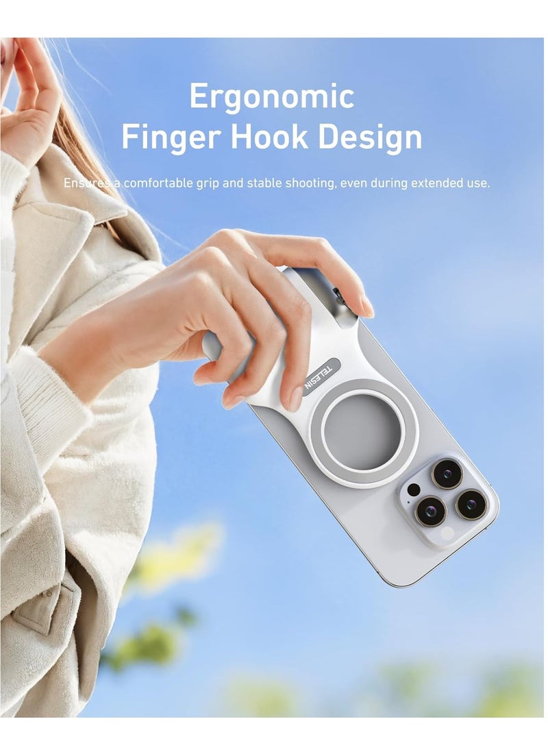 Fun Shot Magnetic Phone Camera DSLR Style Shutter Grip for iPhone & Android with Detachable Wireless Shutter Button - 1/4" Screw - Comfort Ergonomic Camera Grip Handle Holder - Image 5
