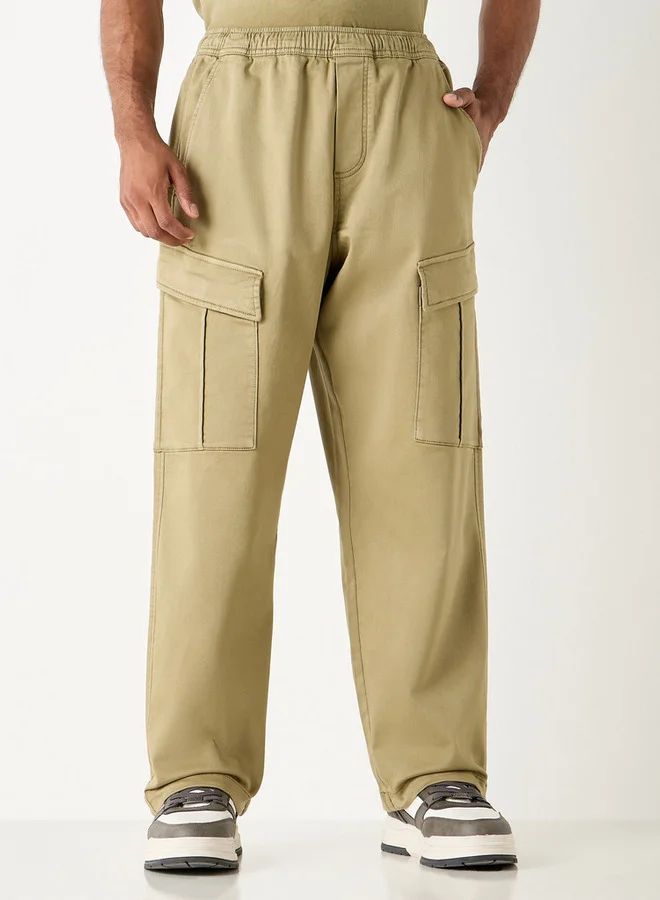 Splash FAV Regular Fit Pants with Pockets and Elasticated Waistband