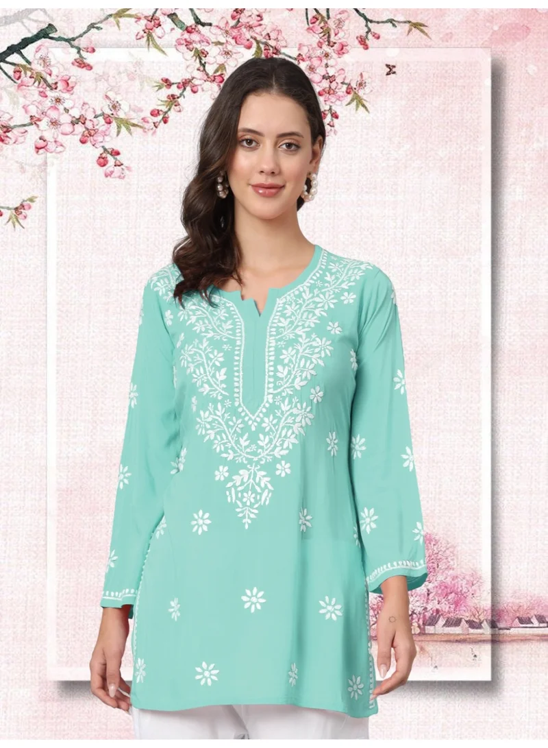 Alaya Hand Embroidered Chikankari Modal Kurti-AL3611