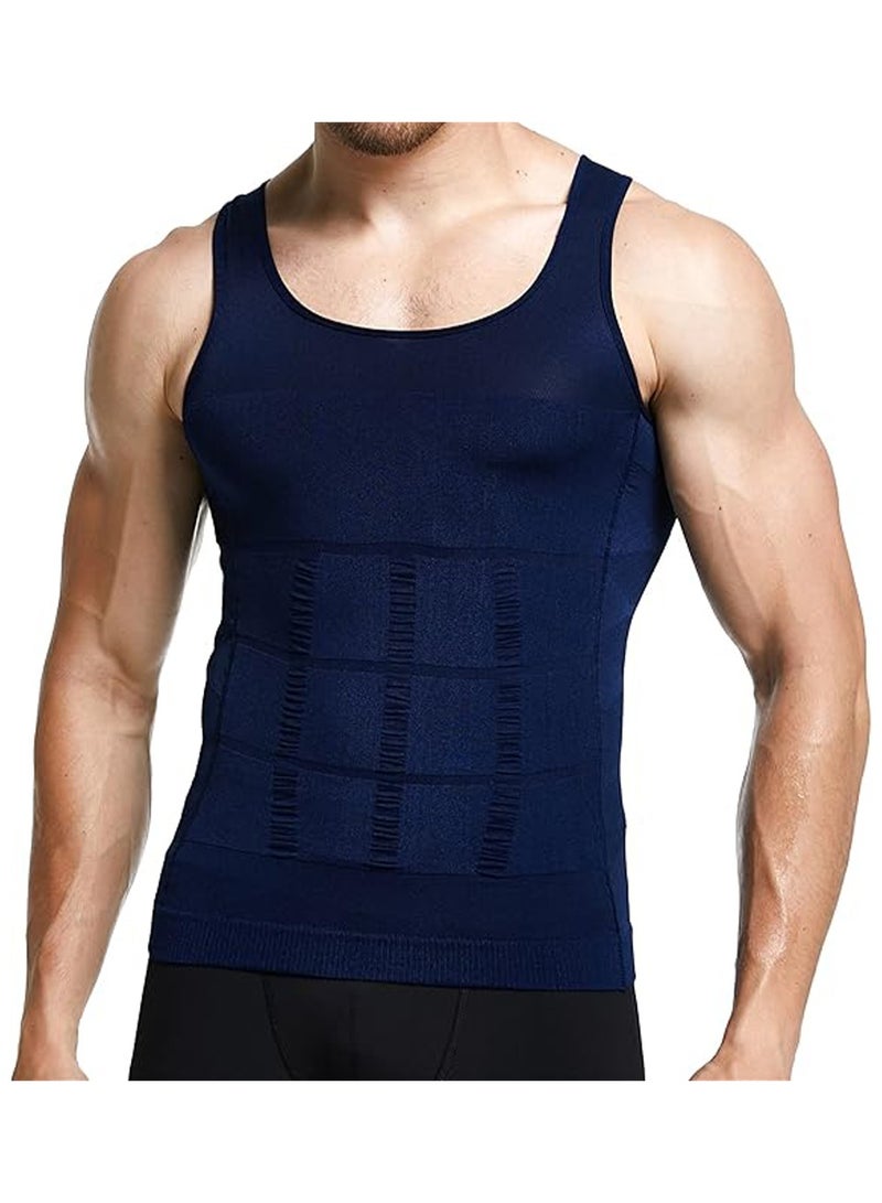 SYOSI Men's Slimming Body Shaper Vest Sports Shaping Tank Top Abdominal Slim Fit Breathable Tight Vest XL  - Image 1