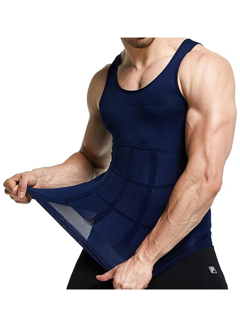 SYOSI Men's Slimming Body Shaper Vest Sports Shaping Tank Top Abdominal Slim Fit Breathable Tight Vest XL  - Image 2