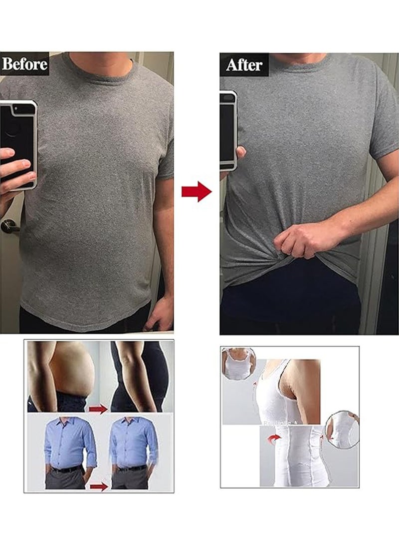 SYOSI Men's Slimming Body Shaper Vest Sports Shaping Tank Top Abdominal Slim Fit Breathable Tight Vest XL  - Image 3