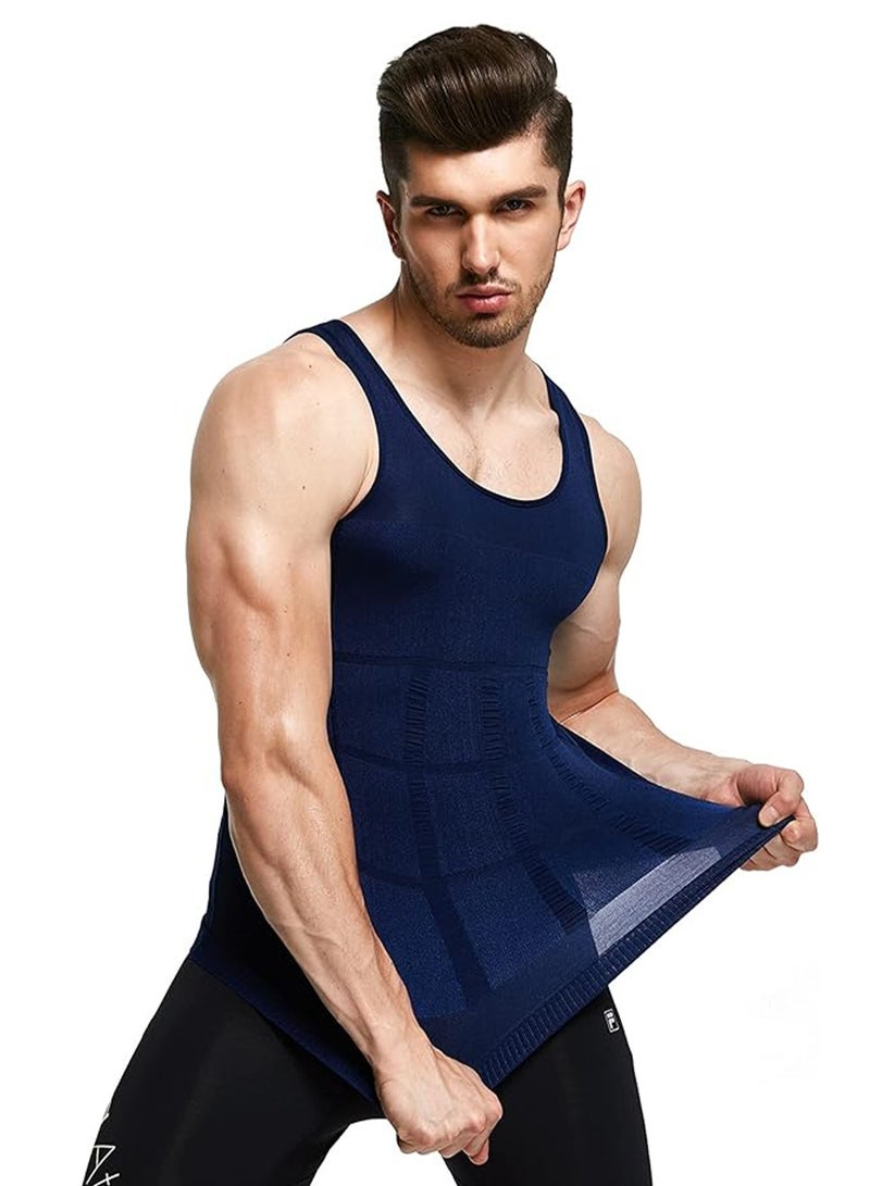 SYOSI Men's Slimming Body Shaper Vest Sports Shaping Tank Top Abdominal Slim Fit Breathable Tight Vest XL  - Image 4