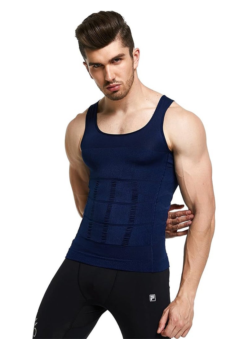 SYOSI Men's Slimming Body Shaper Vest Sports Shaping Tank Top Abdominal Slim Fit Breathable Tight Vest XL  - Image 5