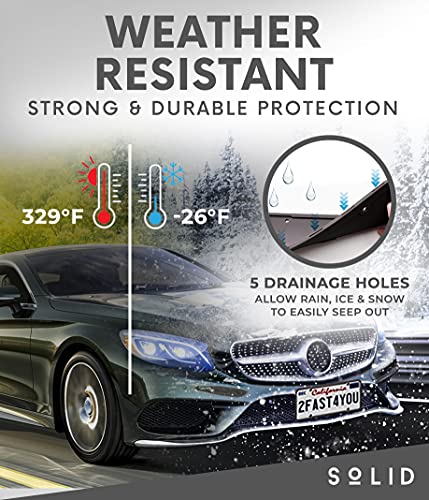 !Solid Silicone Black License Plate Frame Covers 2 Pack- Front and Back Car Plate Bracket Holders. Rust-Proof, Rattle-Proof, Weather-Proof (Black) - Image 4