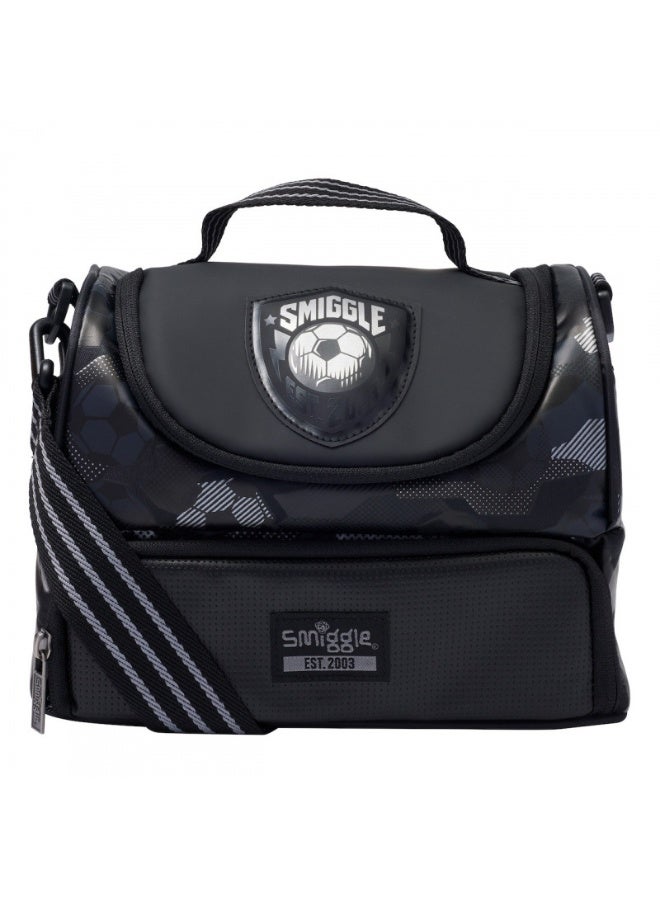 Smiggle Boys Football Camo Double Decker Insulated Lunch Bag Portable Thermal Food Cooler Bag For School Outdoor Use - Image 1