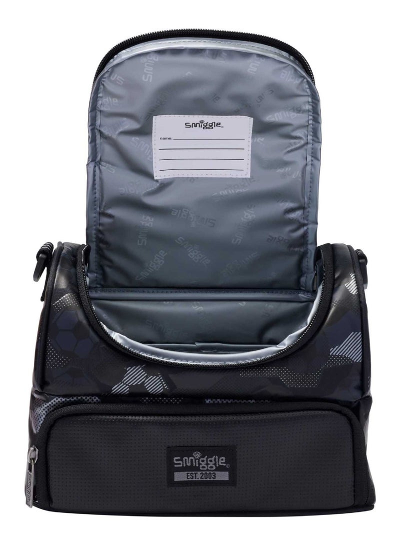 Smiggle Boys Football Camo Double Decker Insulated Lunch Bag Portable Thermal Food Cooler Bag For School Outdoor Use - Image 3