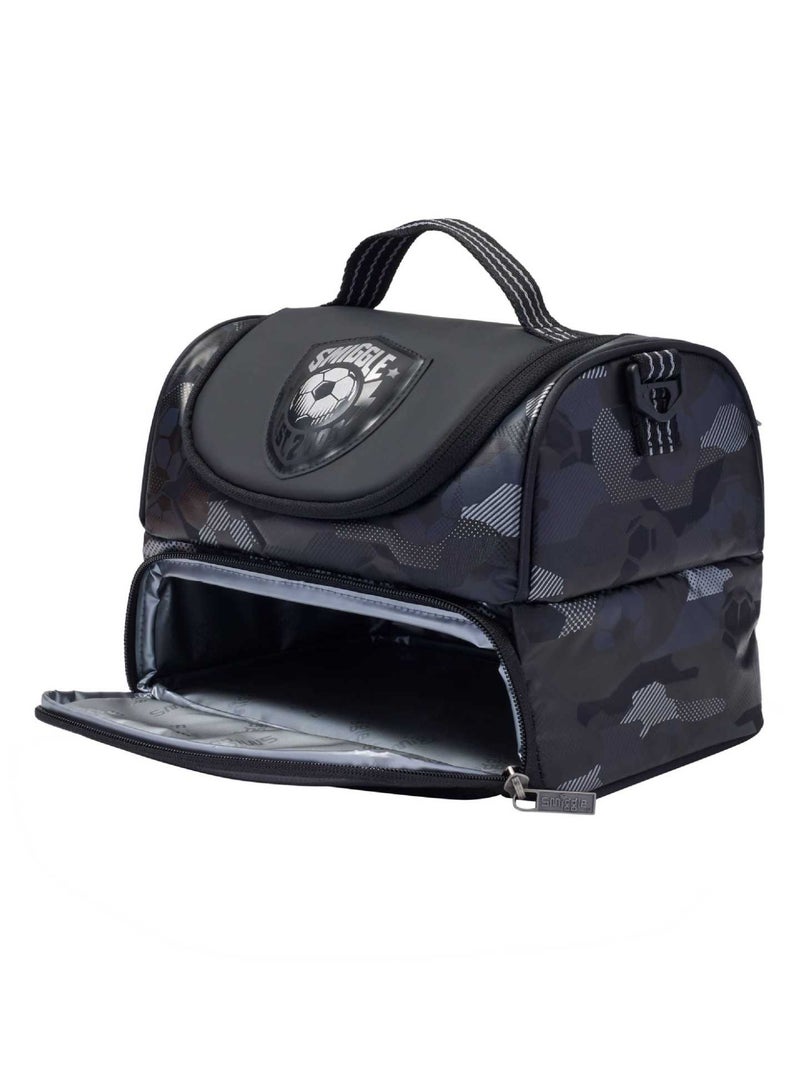 Smiggle Boys Football Camo Double Decker Insulated Lunch Bag Portable Thermal Food Cooler Bag For School Outdoor Use - Image 2