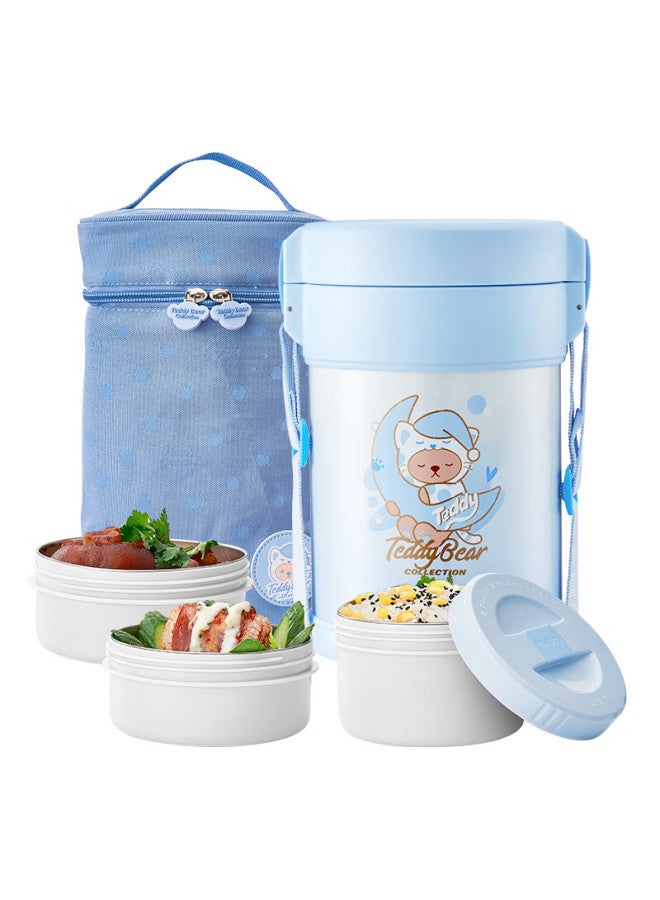 Tafuco Insulated Lunch Box, 316 Stainless Steel Multi-layer Insulated Food Container, Student Lunch Box, 2.0l Quiet Blue T5605 - Image 3