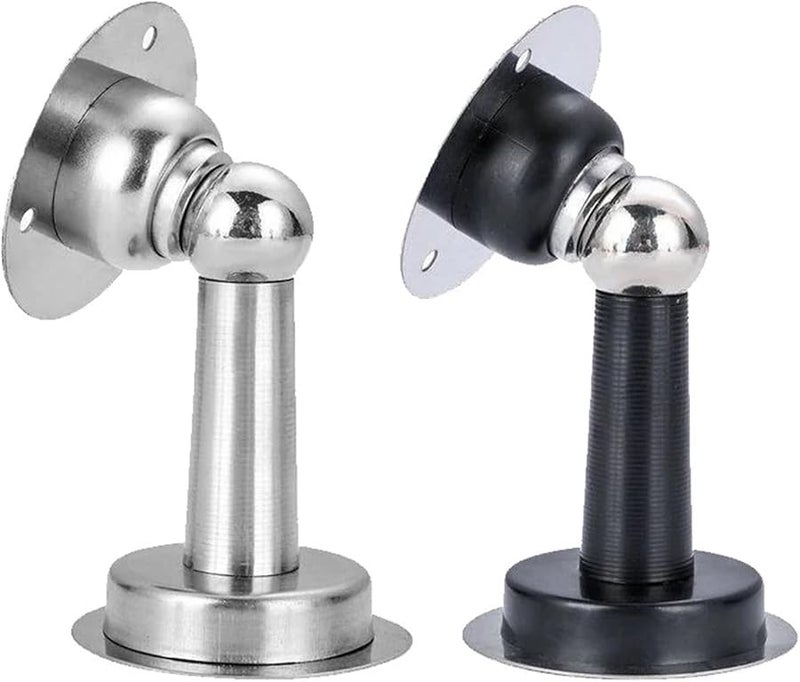 Magnetic Door Stop Strong Adhesive Mount No Drilling Door Stopper Catch Silver 1 Pcs - Image 1