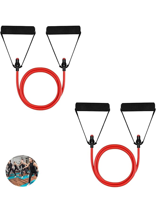 Resistance Bands With Handles, 2 PCS Elastic Strength Training Tubes, Durable Exercise Equipment for Home Workouts, Suitable for Muscle Toning