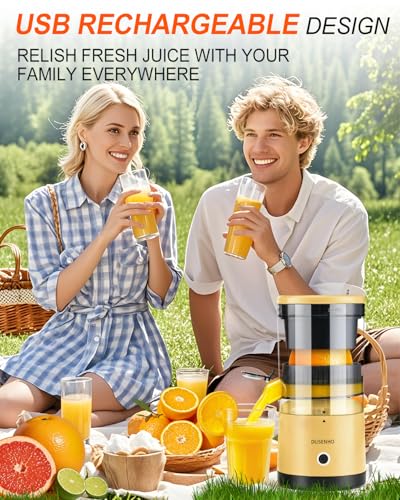 DUSENHO Electric Citrus Juicer Rechargeable - Electric Juicer Machines with USB and Cleaning Brush Portable Compact Juicer for Orange, Lemon, Limes - Image 3