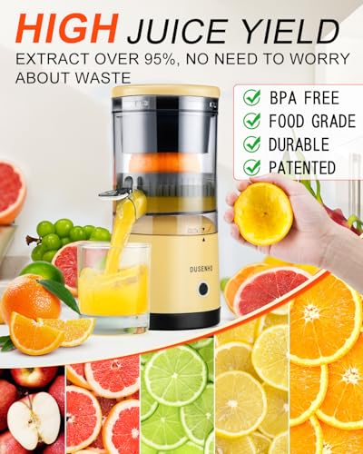 DUSENHO Electric Citrus Juicer Rechargeable - Electric Juicer Machines with USB and Cleaning Brush Portable Compact Juicer for Orange, Lemon, Limes - Image 2