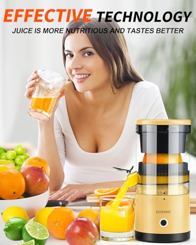 DUSENHO Electric Citrus Juicer Rechargeable - Electric Juicer Machines with USB and Cleaning Brush Portable Compact Juicer for Orange, Lemon, Limes - Image 5
