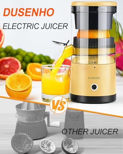 DUSENHO Electric Citrus Juicer Rechargeable - Electric Juicer Machines with USB and Cleaning Brush Portable Compact Juicer for Orange, Lemon, Limes - Image 4