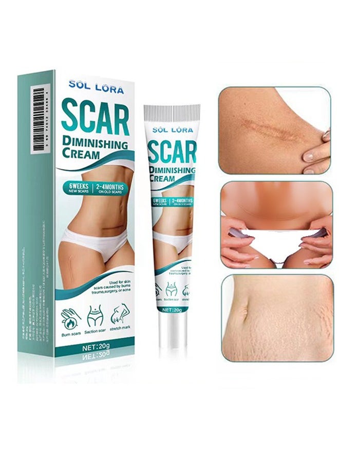 SOL LORA - Scar Diminshing Cream - Skin Repair Creams Treatment Stretch Marks Acne Surgical Care 20g - Image 1