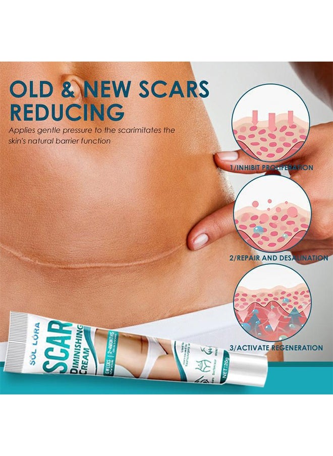 SOL LORA - Scar Diminshing Cream - Skin Repair Creams Treatment Stretch Marks Acne Surgical Care 20g - Image 1