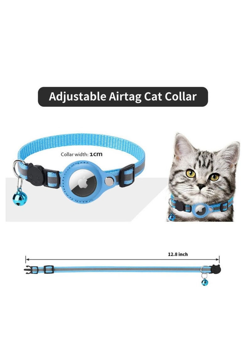 general Cat Collar Breakaway Reflective Kitten Collar AirTag Holder and Bell for Cats 0.4'' Wide and Lightweight - Image 3