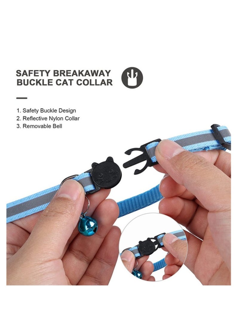 general Cat Collar Breakaway Reflective Kitten Collar AirTag Holder and Bell for Cats 0.4'' Wide and Lightweight - Image 4