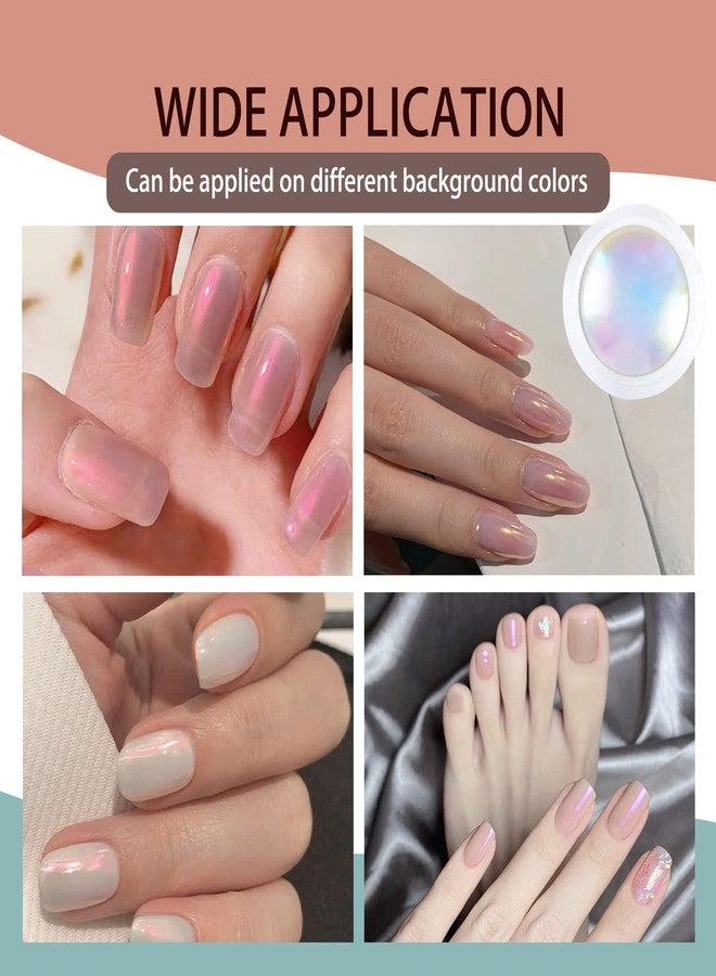 YAFIYGI 2Pack Pearl Chrome Nail Powder Iridescent Nail Powder,Mermaid Chrome Shell Nail Powder Multi Chrome Powder for Nails Chameleon Powder Manicure Pigment Glitter Dust DIY Nail Art Decorations - Image 4
