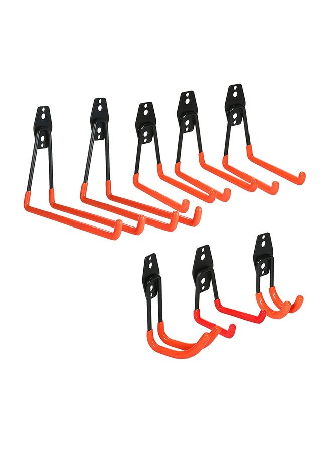 NIBEMINENT Pack Of 8 Storage Utility Double Hook Black/Red