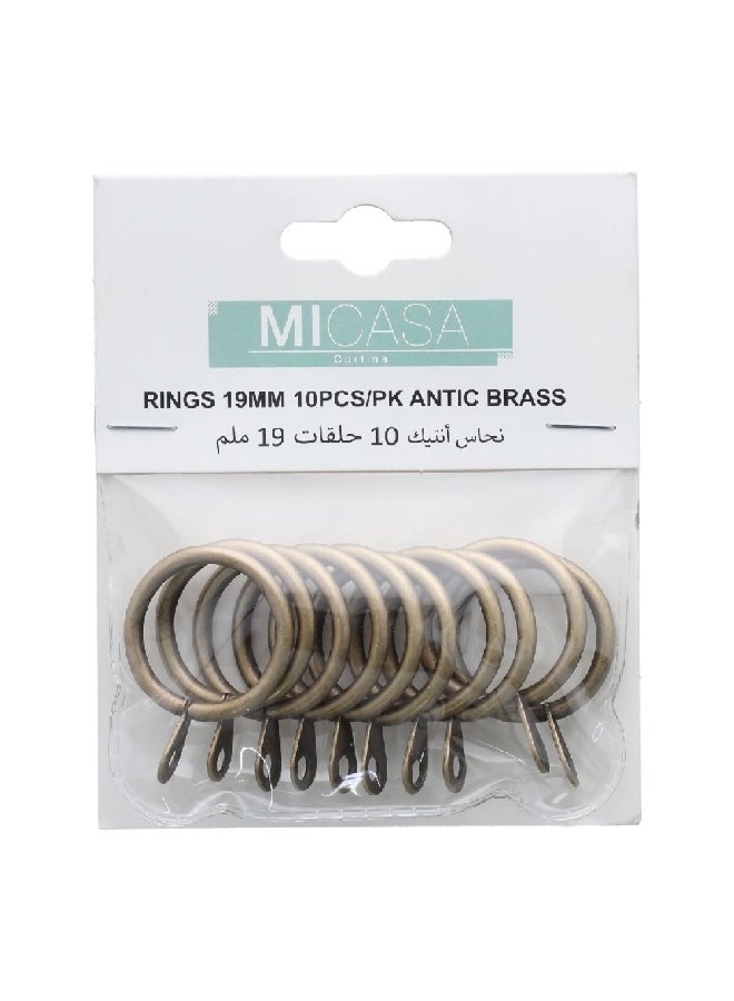 ميكاسا حلقات ميكاسا المكونة من 10 قطع نحاسية عتيقة 19 ملم - Image 1