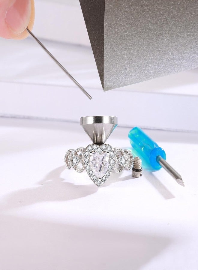 MANBU Sterling Silver Urn Ring for Ashes: Women Cubic Zirconia Heart Ash Ring Memorial Cremation Jewelry Bereavement Keepsakes Gift for Loss Of A Loved One (Size 7) - Image 4