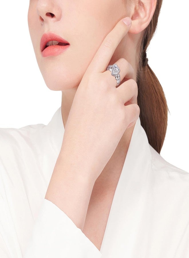 MANBU Sterling Silver Urn Ring for Ashes: Women Cubic Zirconia Heart Ash Ring Memorial Cremation Jewelry Bereavement Keepsakes Gift for Loss Of A Loved One (Size 7) - Image 5