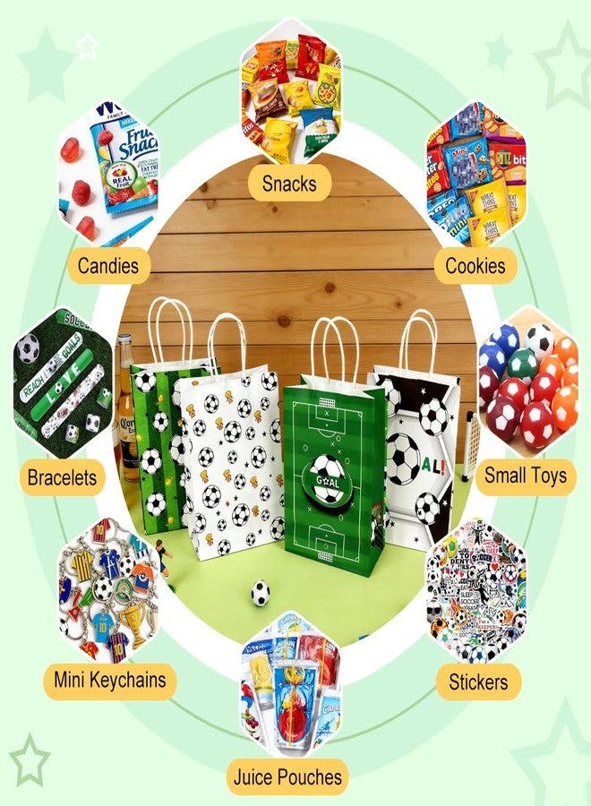 Shintop Soccer Snack Bags, 16 Pack Paper Goodie Bags Party Favor Pouches with Handles 8.3 x 5.9 x 3.2 Inch Stand-Up Gift Wrap for Game Day, Watch Party, Birthday, Team Celebration - Image 5