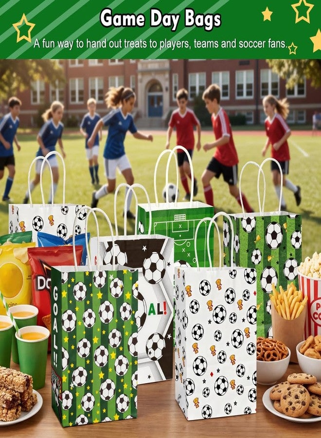Shintop Soccer Snack Bags, 16 Pack Paper Goodie Bags Party Favor Pouches with Handles 8.3 x 5.9 x 3.2 Inch Stand-Up Gift Wrap for Game Day, Watch Party, Birthday, Team Celebration - Image 3