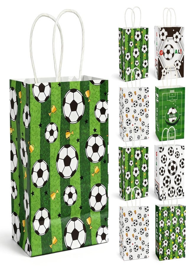Shintop Soccer Snack Bags, 16 Pack Paper Goodie Bags Party Favor Pouches with Handles 8.3 x 5.9 x 3.2 Inch Stand-Up Gift Wrap for Game Day, Watch Party, Birthday, Team Celebration - Image 1