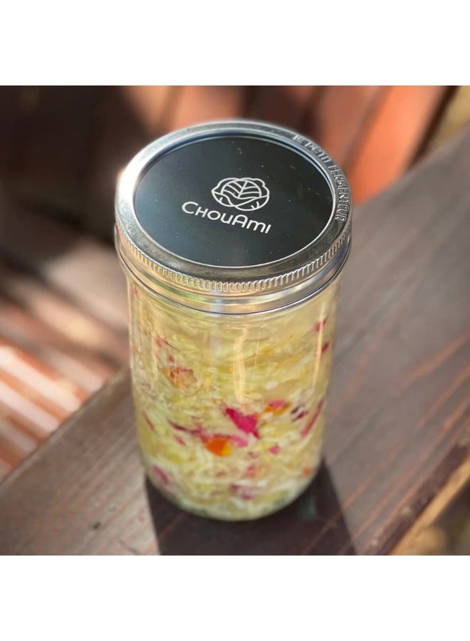 ChouAmi Stainless Steel Fermenting Kit for Le Parfait Glass Canning Jars (Kit-1L) - Image 5