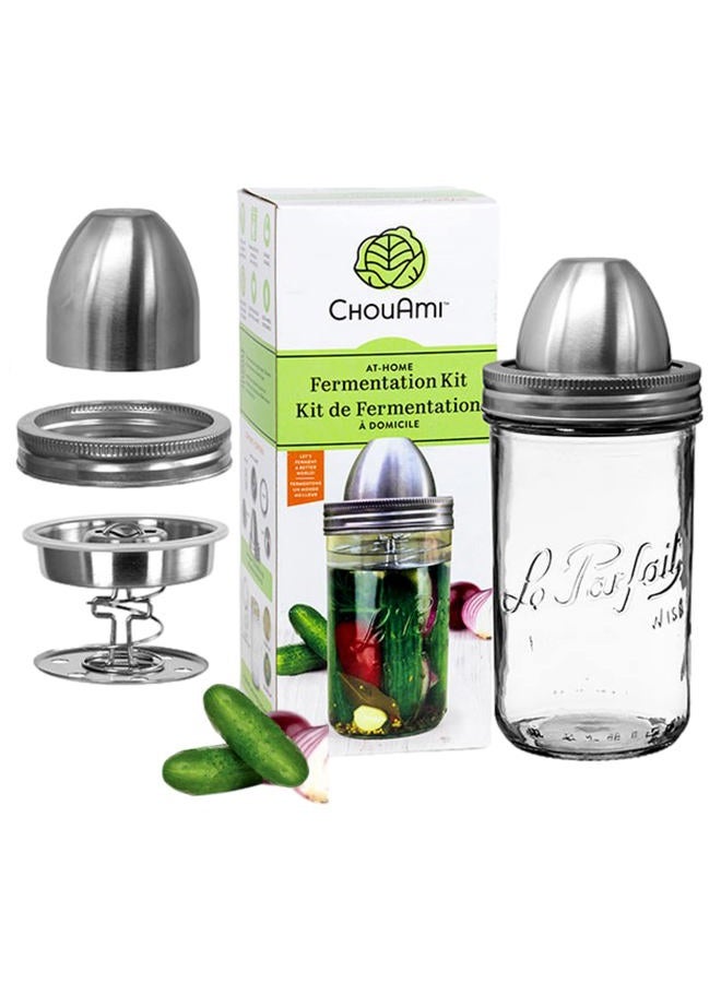ChouAmi Stainless Steel Fermenting Kit for Le Parfait Glass Canning Jars (Kit-1L) - Image 1