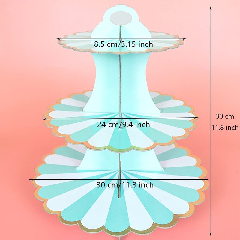 CHOCO DECOR Chocodecor Paper Cardboard 3Tier Treat Tree Cupcake Stand for Cake Table Decoration Multi Color Pack of 1 - Image 4