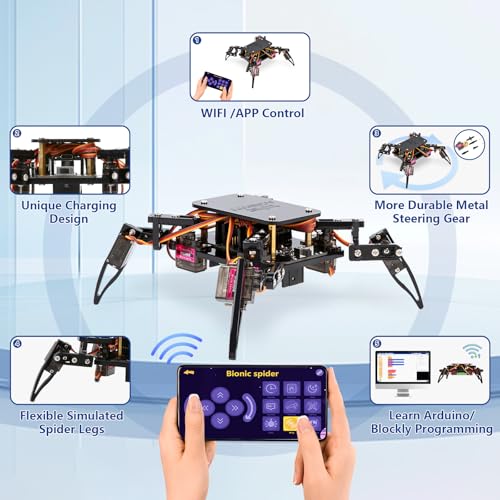 ACEBOTT STEM Robotics Science Kits for Adults, ESP8266 Spider Robot Building Kit, App Remote Control, Walking Crawling Fun Educational Toy for 12 + Year Old Boys, Girls, Teens, Adults Unique Gifts - Image 4
