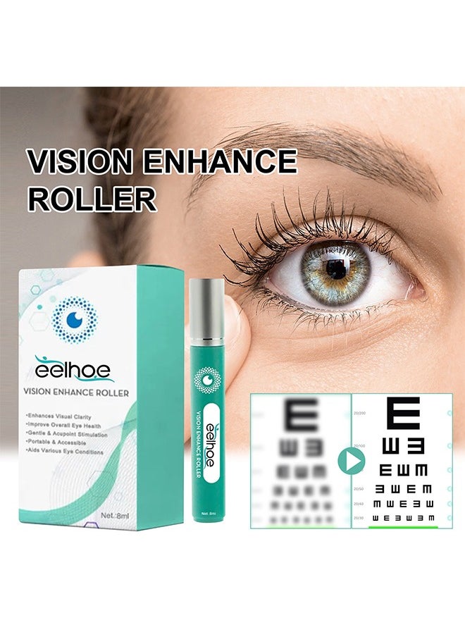 EELHOE - Eyes Enhance Massage Roller 8ml, Relieve Eye Fatigue Enhance Eye Clarity for Dry Eyes, Unclear and Blurred Eyes - Image 1